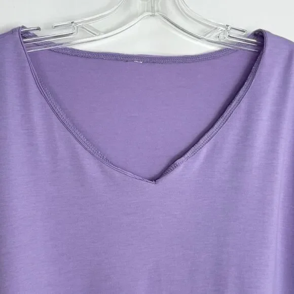 Women Blouse Size 2XL Pretty Purple Pull Over Short Sleeve! - Picture 5 of 11